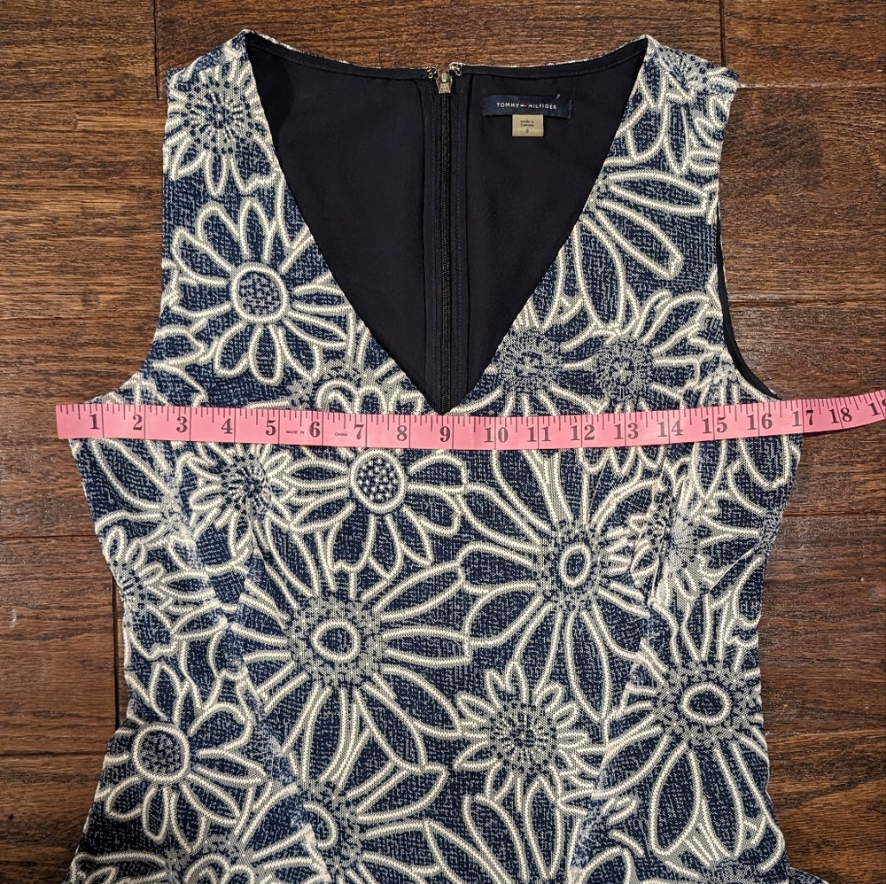 Tommy Hilfiger Fit And Flare Sleeveless Dress Daisy Print Midi - Picture 8 of 9